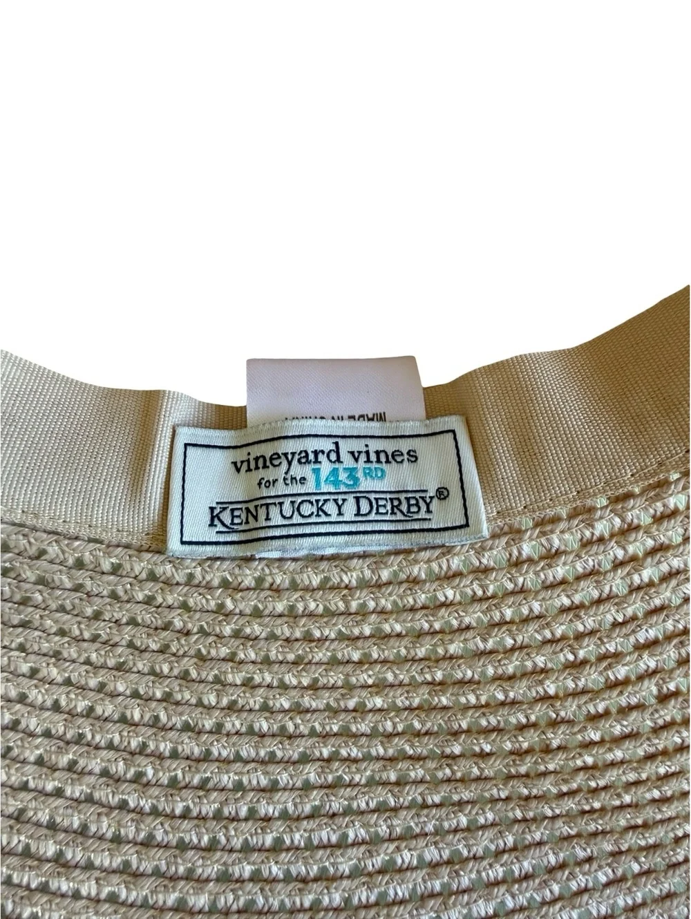 Vineyard Vines Kentucky Derby 143rd Edition Straw Sun Hat with Blue Bow